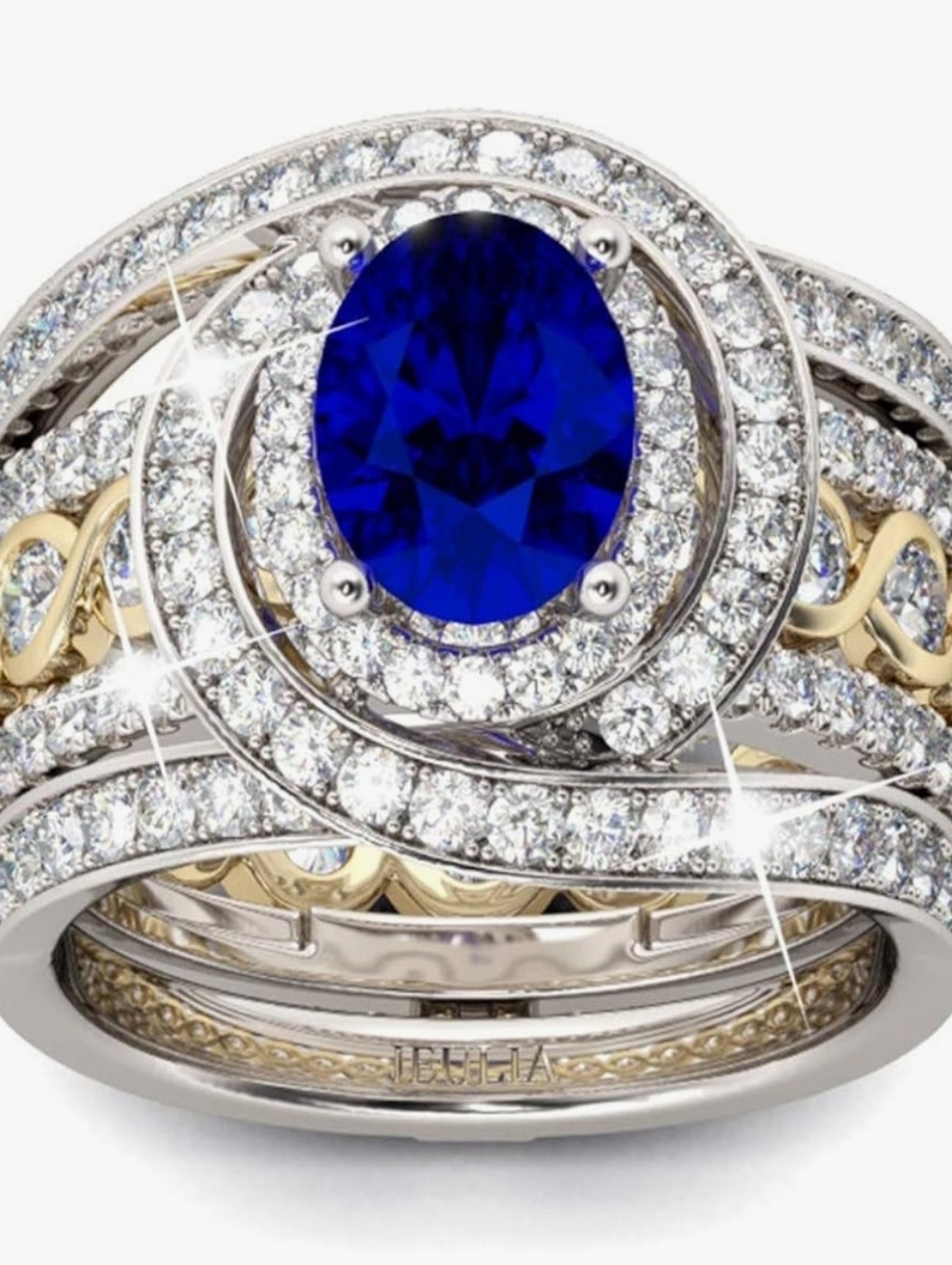 Sundance STERLING Silver "BLUE HAWAIIAN RING SET" Size 5
